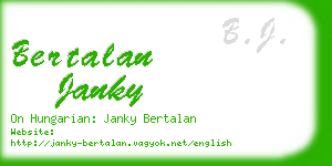 bertalan janky business card
